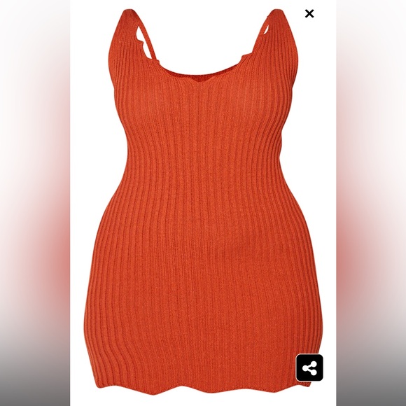 Orange rust knit dress - Picture 1 of 8